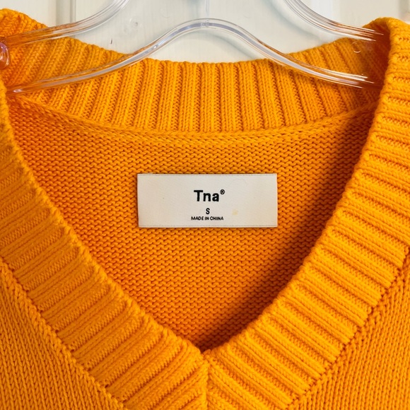 sold TNA Aritzia Orange Marcy Sweater Vest Small - Picture 3 of 11